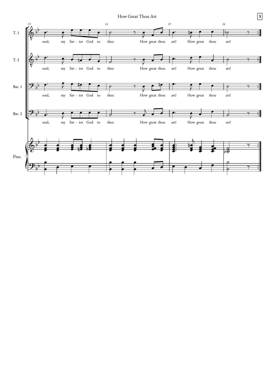 How Great Thou Art How Great Thou Art TTBB scores gallery preview page 3