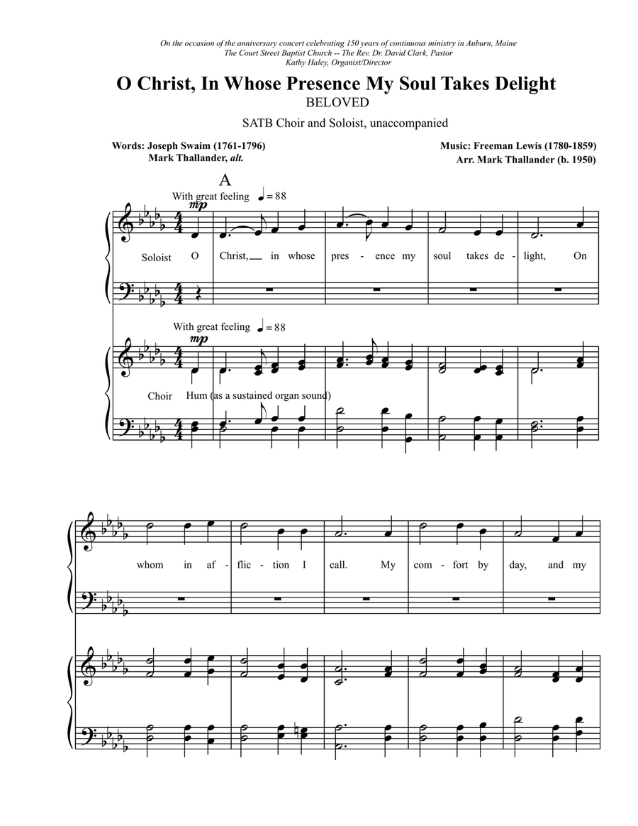 O Christ, In Whose Presence My Soul Takes Delight Divisi scores gallery preview page 1