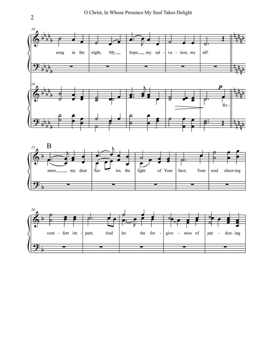 O Christ, In Whose Presence My Soul Takes Delight Divisi scores gallery preview page 2