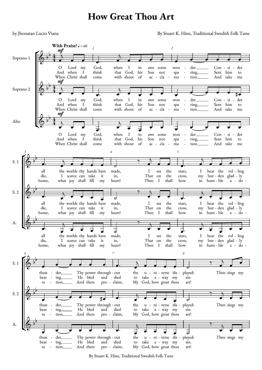 How Great Thou Art How Great Thou Art SSA scores gallery preview page 1