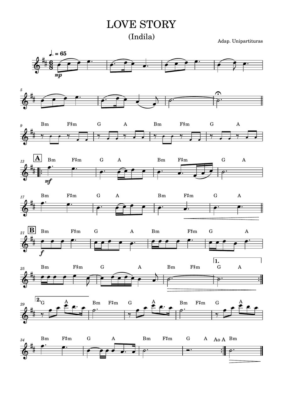 Love Story - Partitura com cifra Piano Solo scores gallery preview page 1