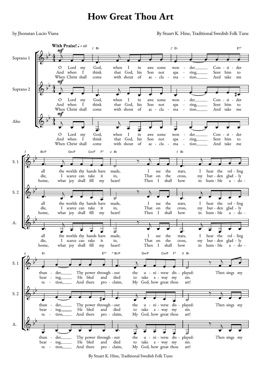 How Great Thou Art How Great Thou Art SSA scores gallery preview page 1