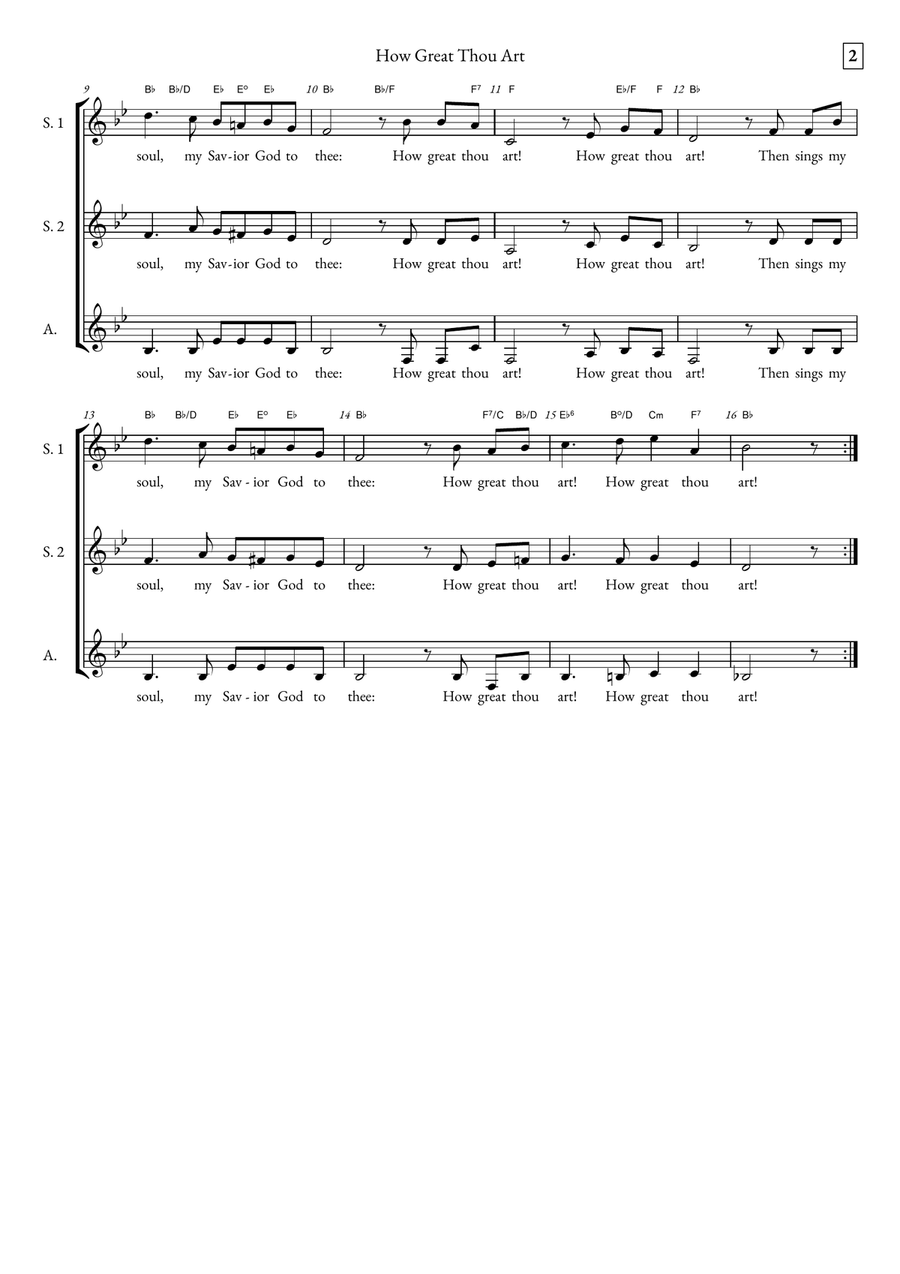 How Great Thou Art How Great Thou Art SSA scores gallery preview page 2