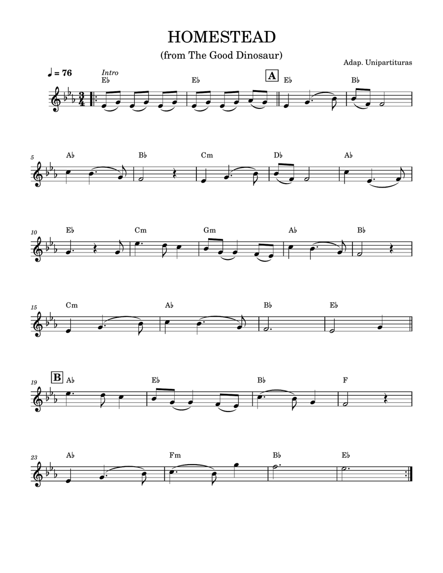 Homestead - Partitura com cifra Piano Solo scores gallery preview page 1