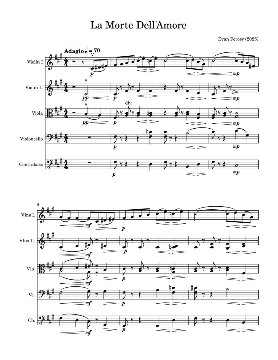La Morte Dell'Amore La Morte Dell'Amore String Orchestra scores gallery preview page 1