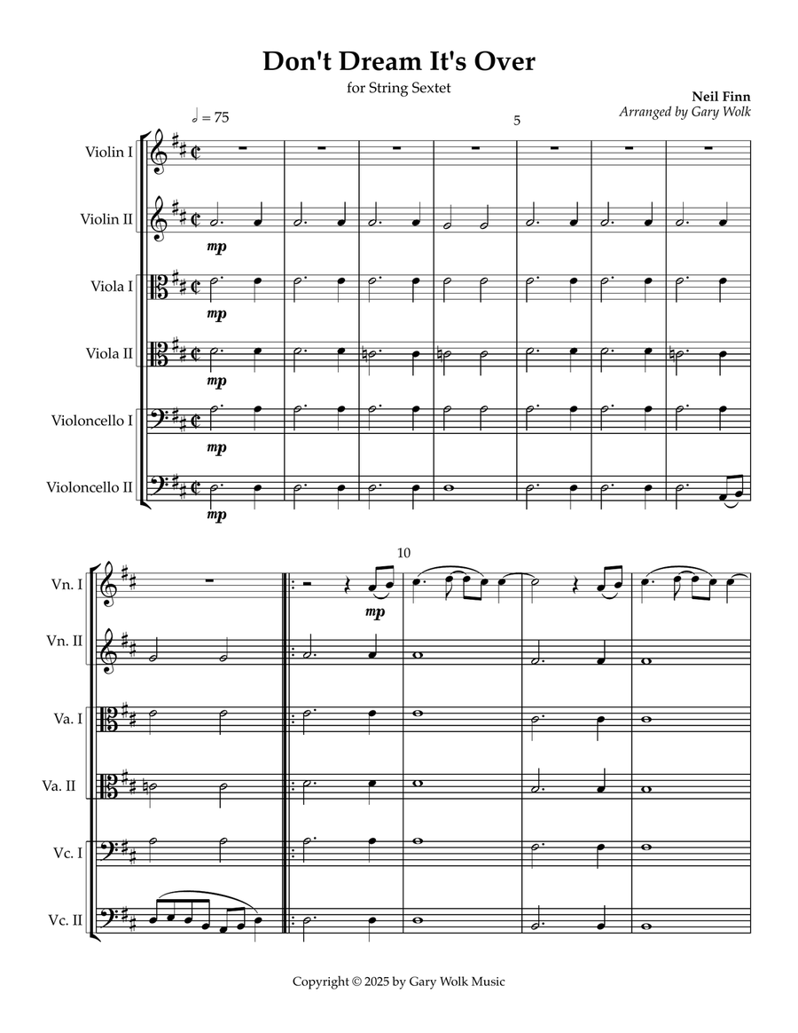 Don't Dream It's Over Don't Dream It's Over String Orchestra scores gallery preview page 1