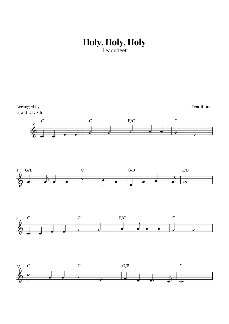 Holy, Holy, Holy Holy, Holy, Holy Piano scores gallery preview page 1