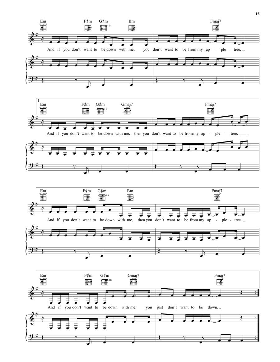Appletree Appletree Piano, Vocal, Guitar scores gallery preview page 4