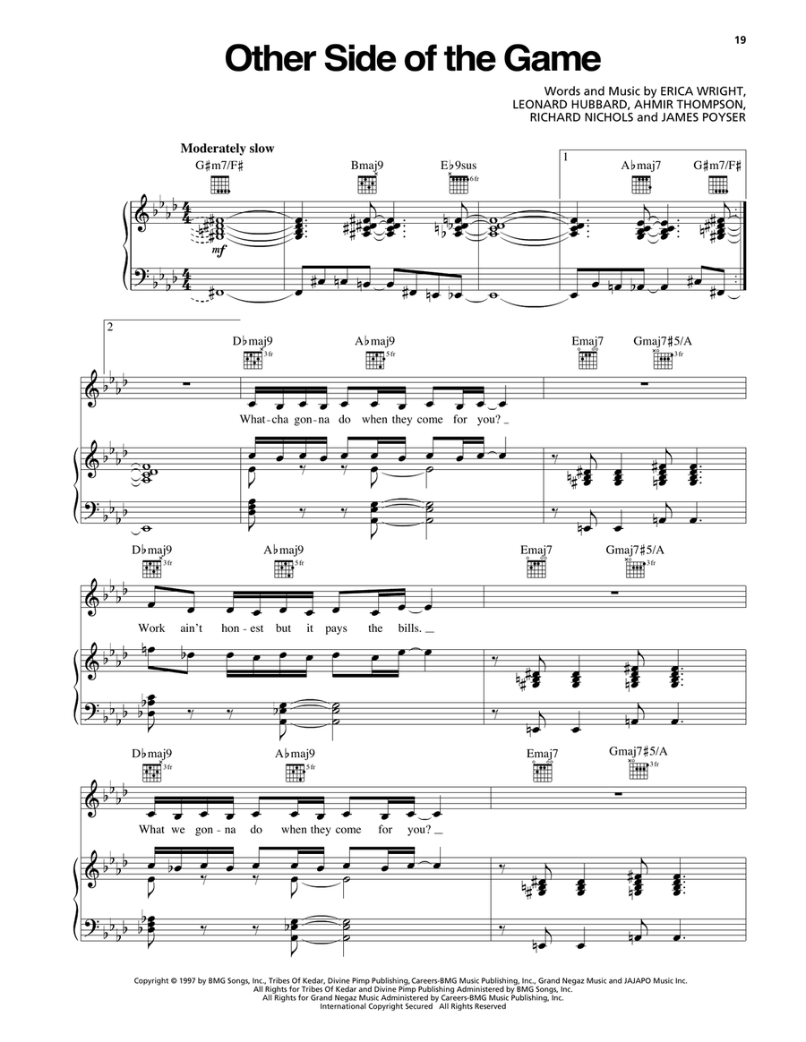 Other Side Of The Game Other Side Of The Game Piano, Vocal, Guitar scores gallery preview page 1