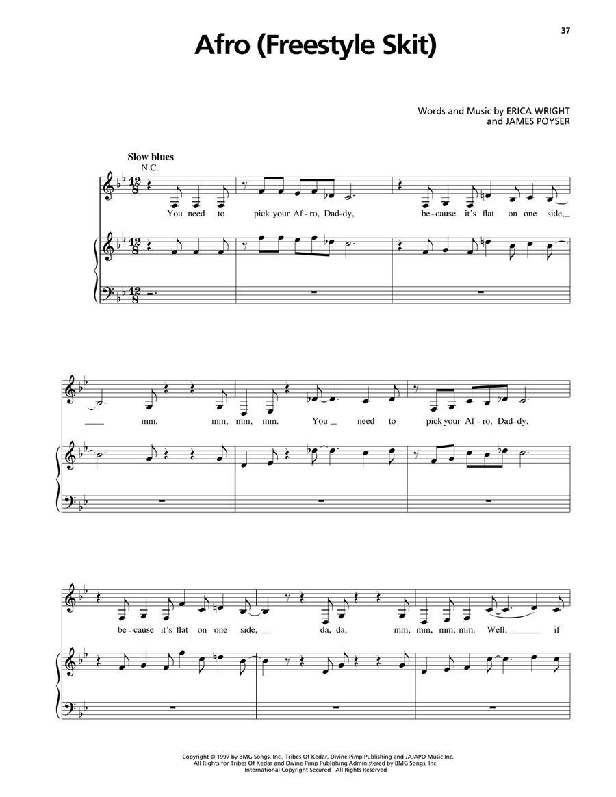 Afro (Freestyle Skit) Afro (Freestyle Skit) Piano, Vocal, Guitar scores gallery preview page 1