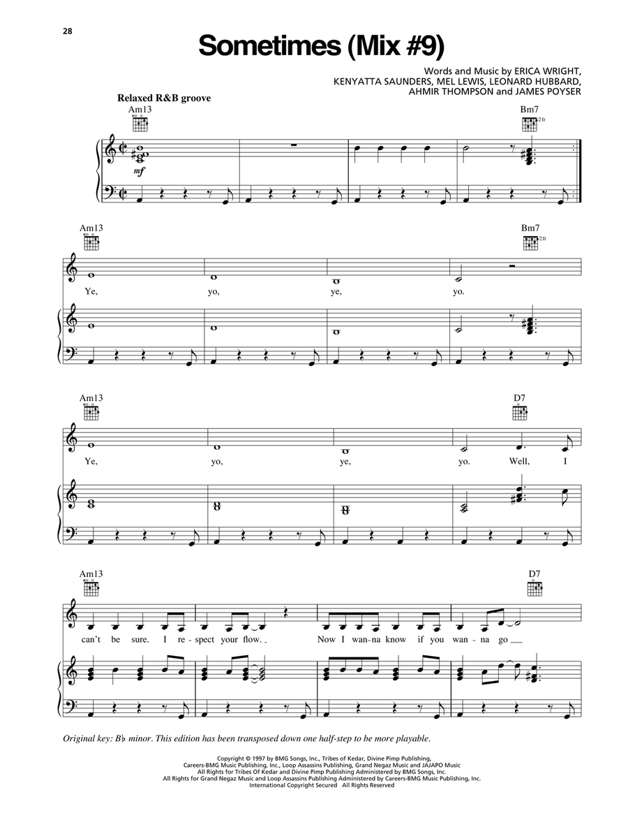 Sometimes (Mix #9) Sometimes (Mix #9) Piano, Vocal, Guitar scores gallery preview page 1