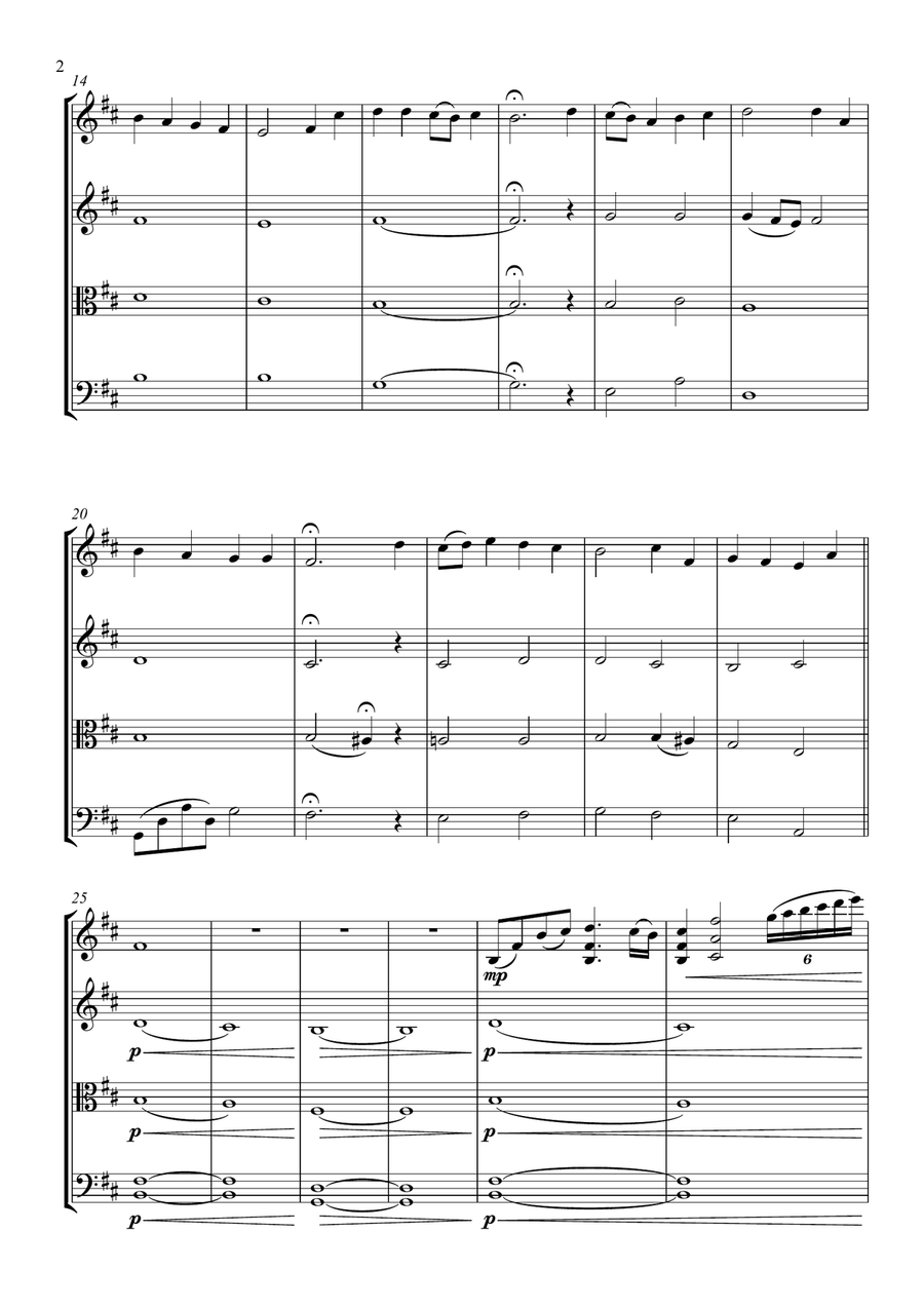 O Sacred Head Surrounded O Sacred Head Surrounded String Quartet scores gallery preview page 2
