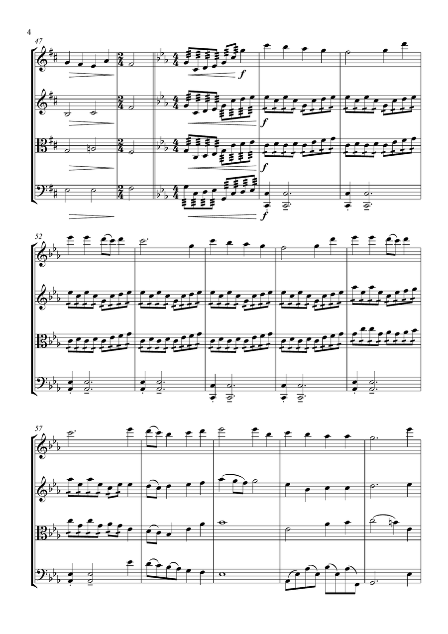 O Sacred Head Surrounded O Sacred Head Surrounded String Quartet scores gallery preview page 4