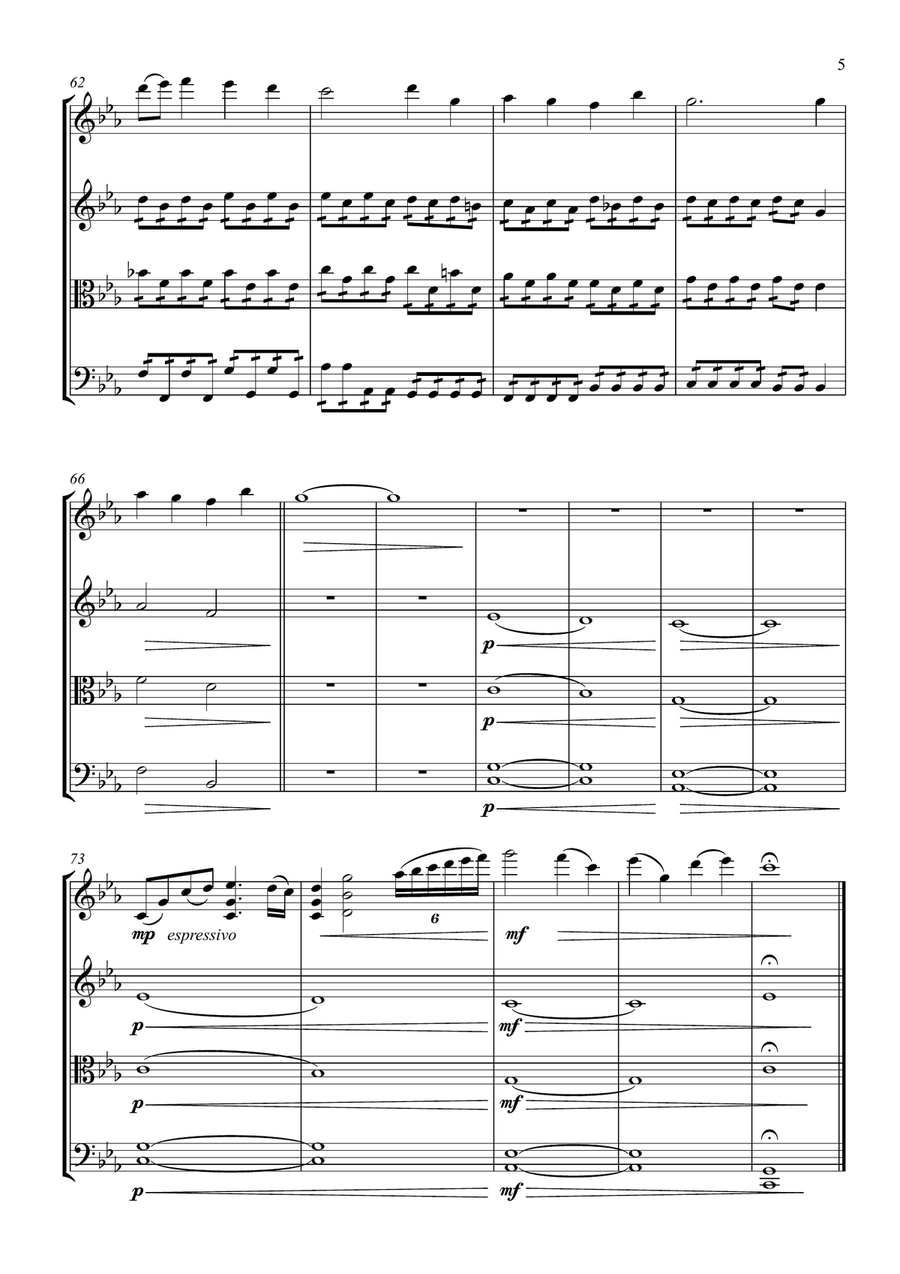 O Sacred Head Surrounded O Sacred Head Surrounded String Quartet scores gallery preview page 5