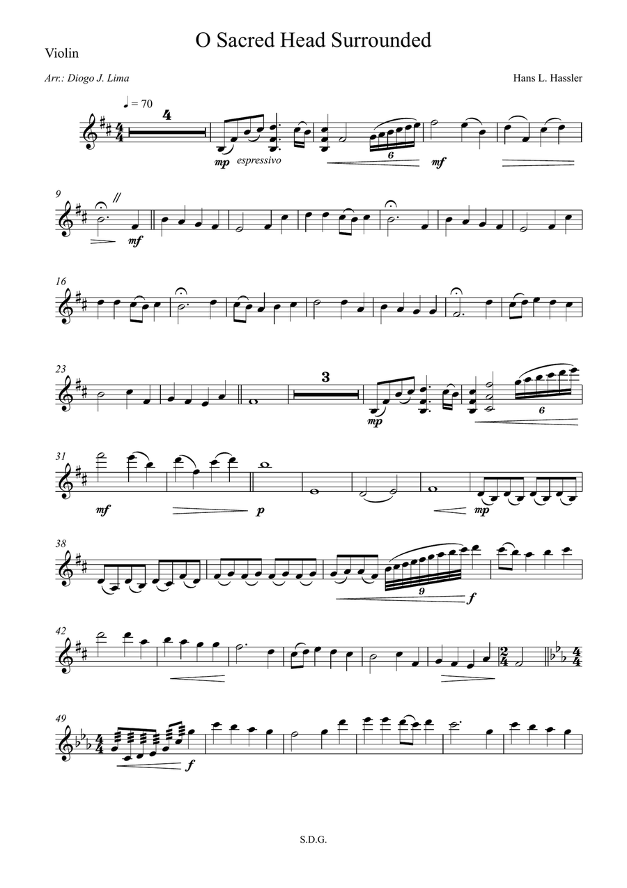 O Sacred Head Surrounded O Sacred Head Surrounded String Quartet scores gallery preview page 6