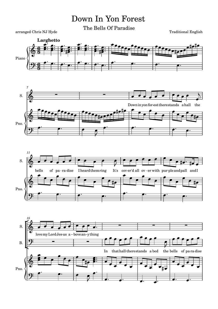 Down In Yon Forest Down In Yon Forest 4-Part scores gallery preview page 1