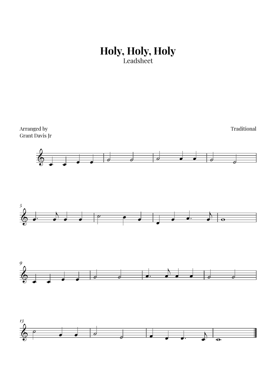 Holy, Holy, Holy Holy, Holy, Holy Piano scores gallery preview page 1