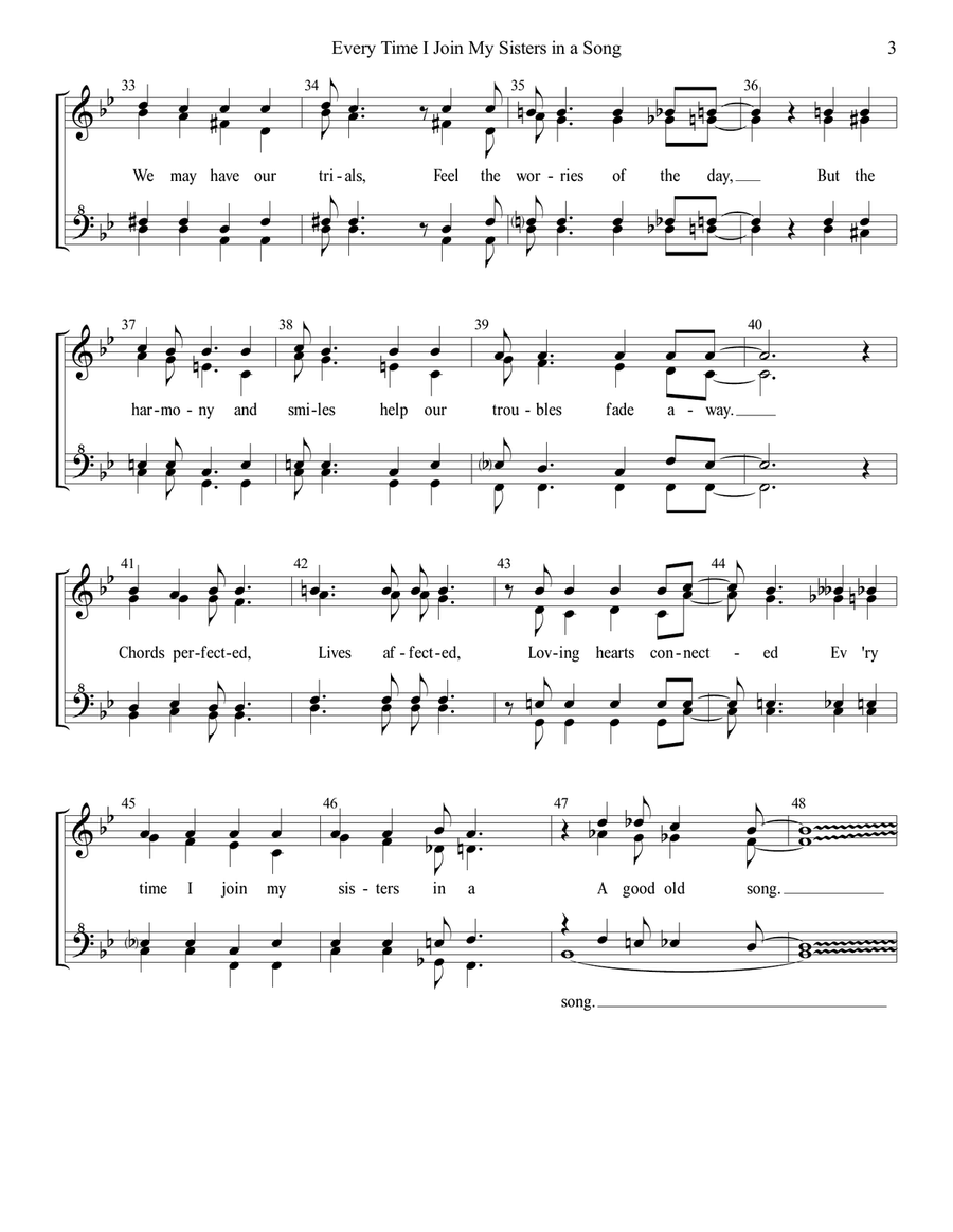Every Time I Join My Sisters in a Song TTBB scores gallery preview page 3