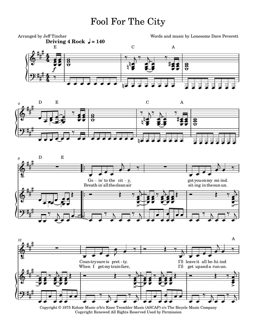 Fool For The City Fool For The City Piano, Vocal scores gallery preview page 2