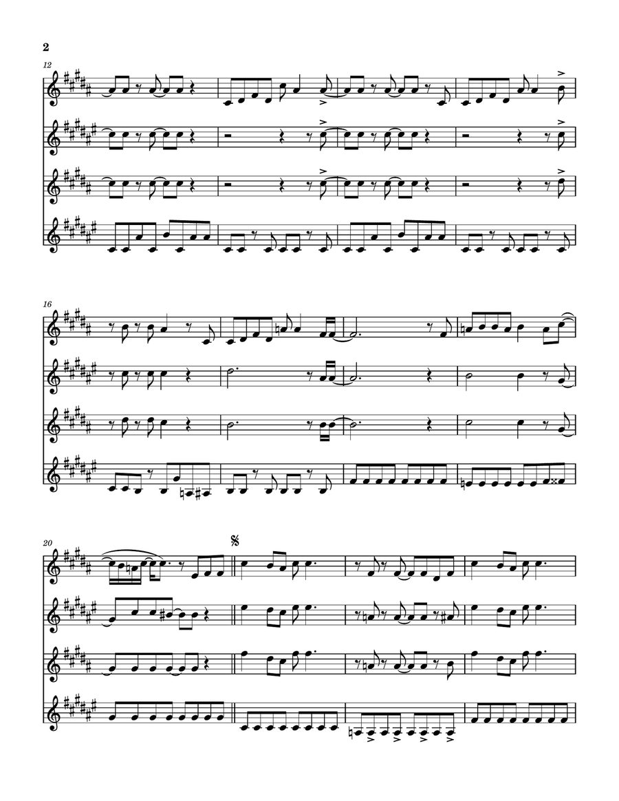 Fool For The City Saxophone Quartet scores gallery preview page 3