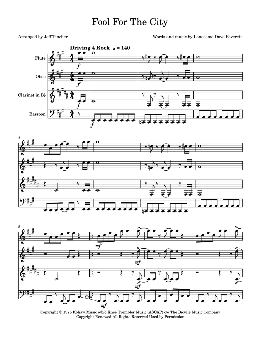 Fool For The City Fool For The City Woodwind Quartet scores gallery preview page 2