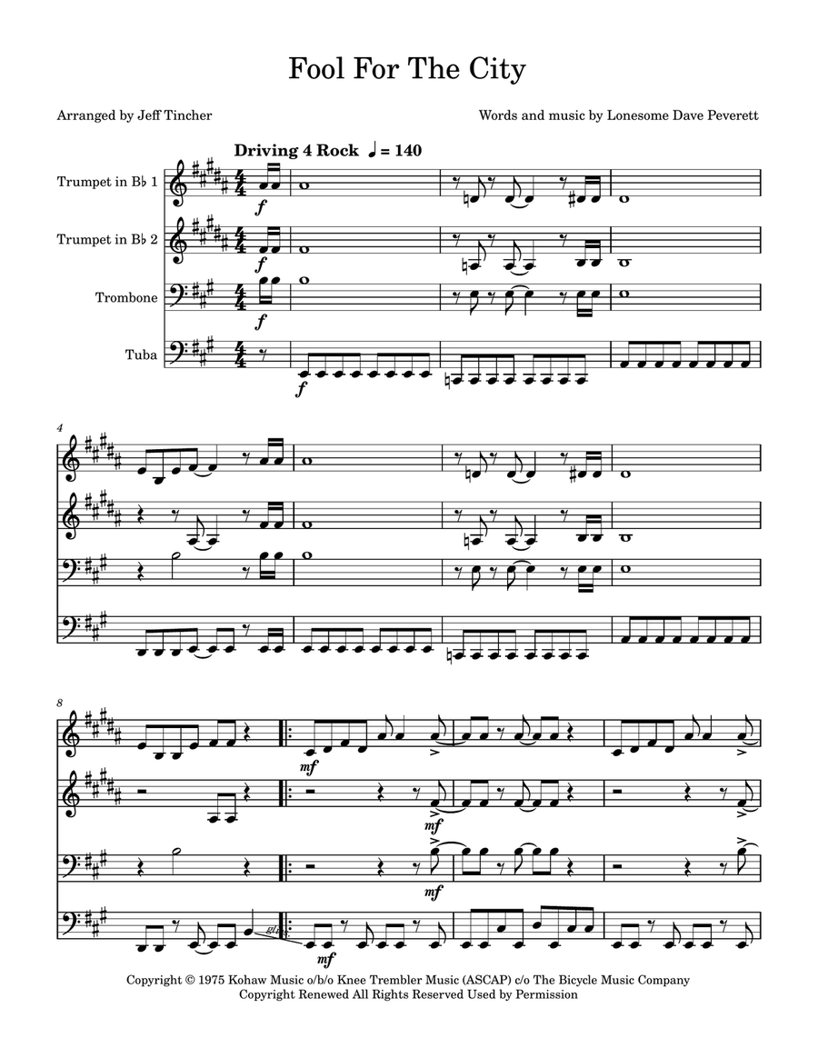 Fool For The City Fool For The City Brass Quartet scores gallery preview page 2