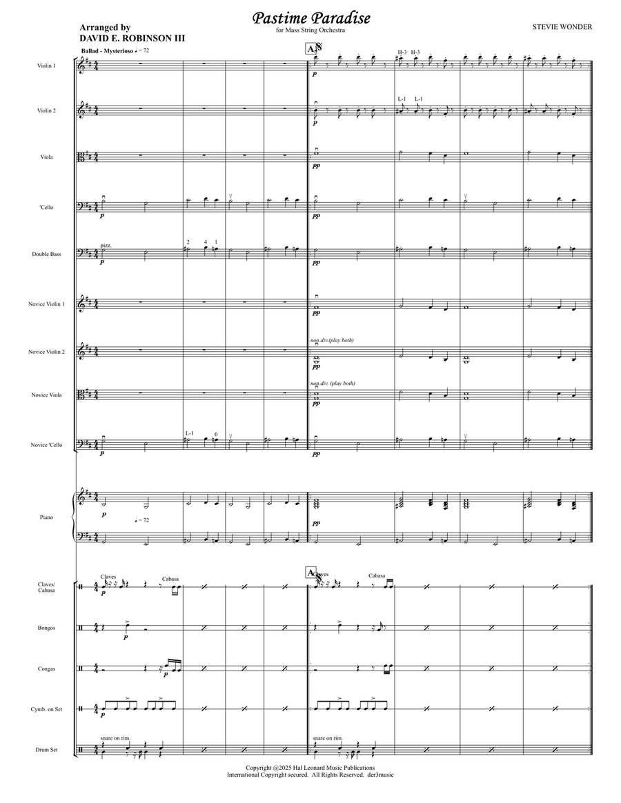 Pastime Paradise String Orchestra scores gallery preview page 1