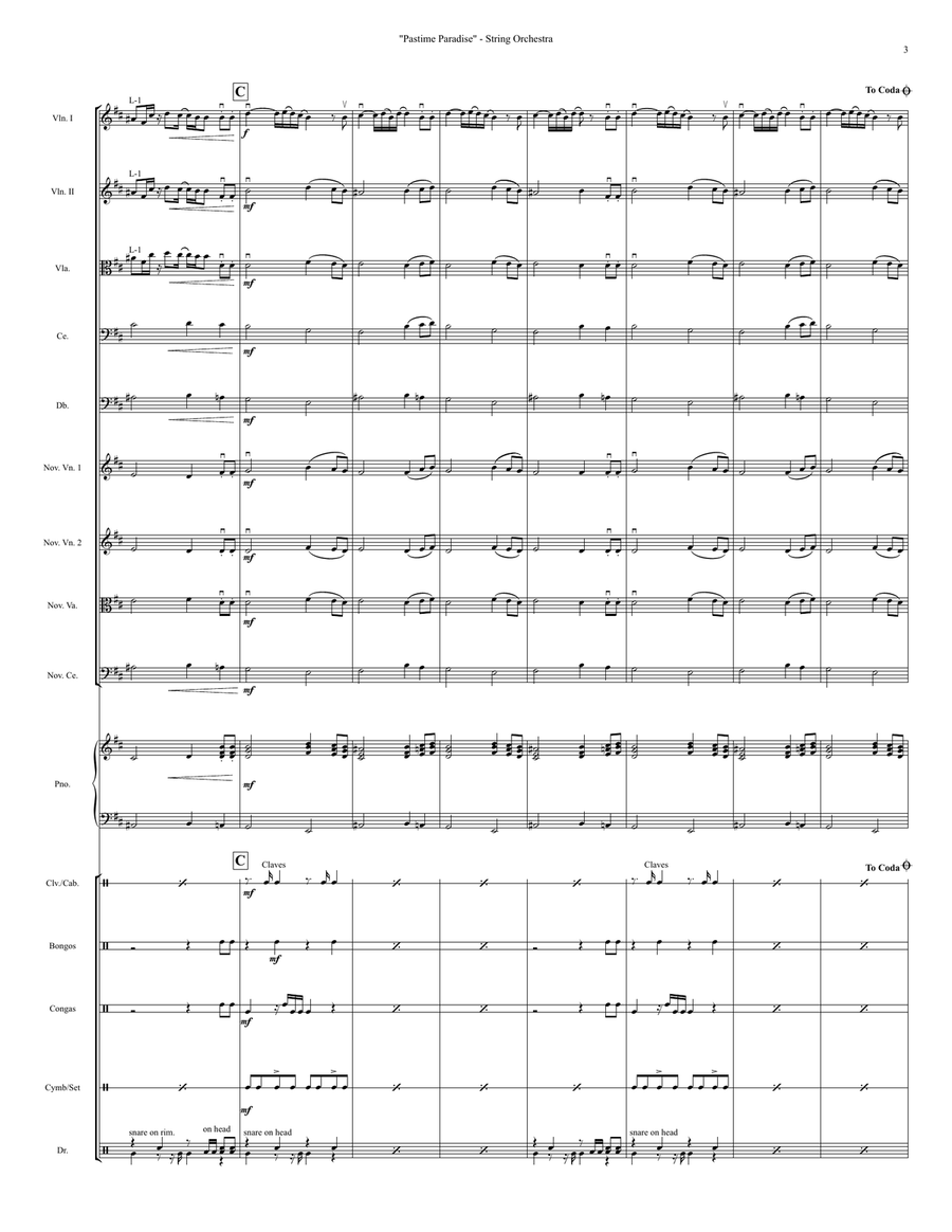 Pastime Paradise String Orchestra scores gallery preview page 3