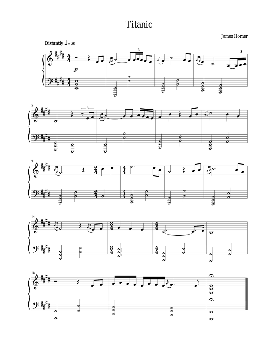 Titanic Suite Piano Solo scores gallery preview page 1