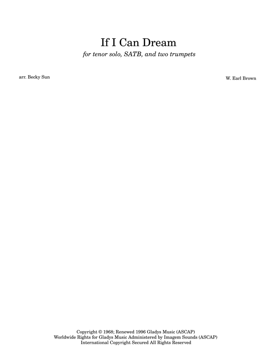 If I Can Dream 4-Part scores gallery preview page 1