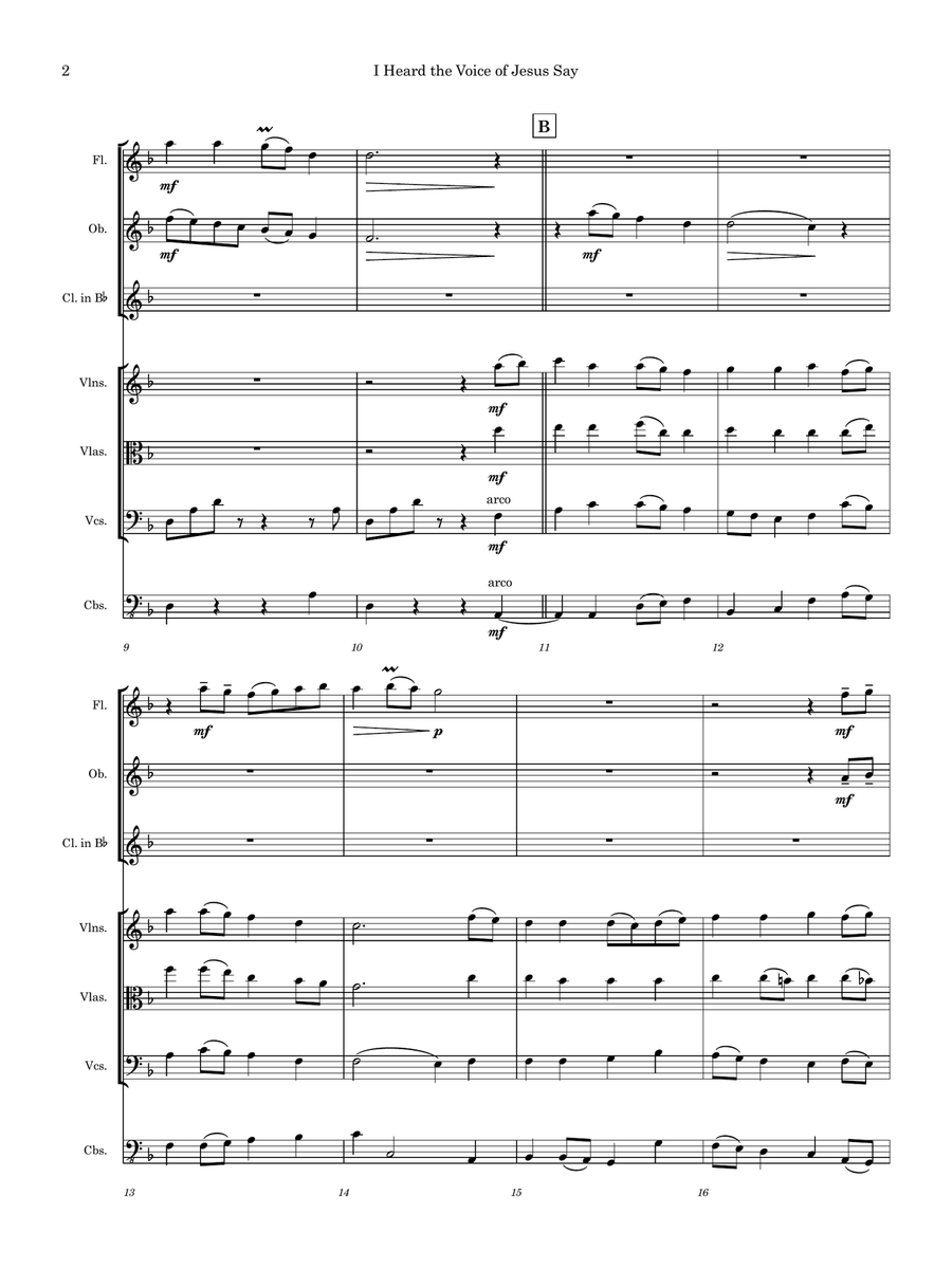 I Heard the Voice of Jesus Say Chamber Music scores gallery preview page 2