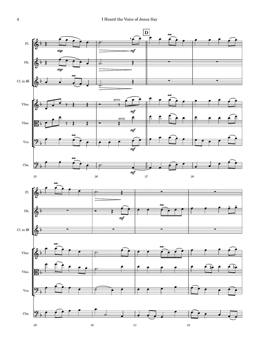 I Heard the Voice of Jesus Say Chamber Music scores gallery preview page 4