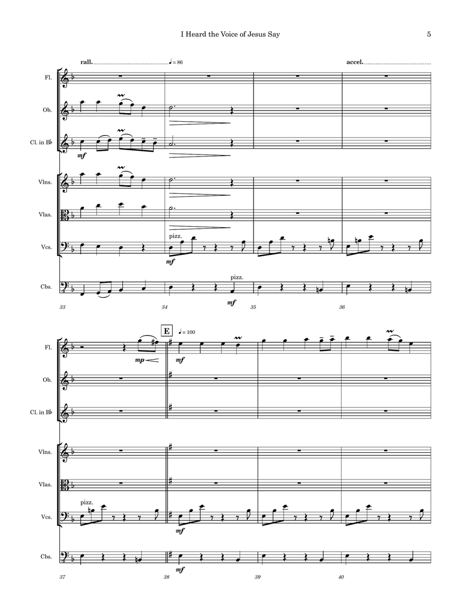 I Heard the Voice of Jesus Say Chamber Music scores gallery preview page 5