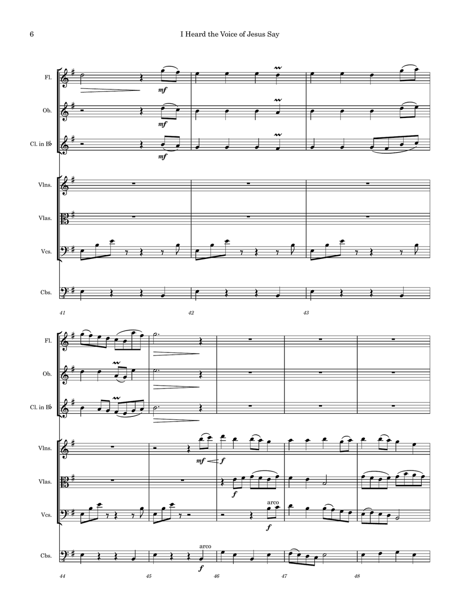 I Heard the Voice of Jesus Say Chamber Music scores gallery preview page 6