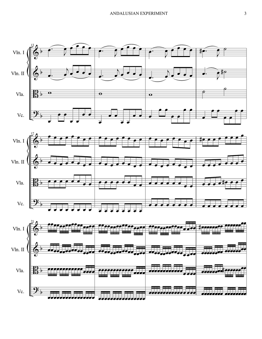 Andalusian Experiment - String Quartet (Score & parts) String Quartet scores gallery preview page 4