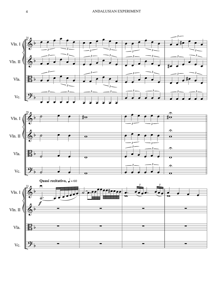Andalusian Experiment - String Quartet (Score & parts) String Quartet scores gallery preview page 5