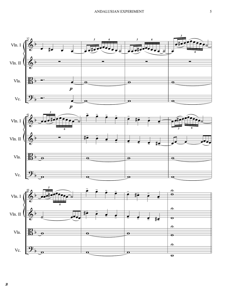 Andalusian Experiment - String Quartet (Score & parts) String Quartet scores gallery preview page 6