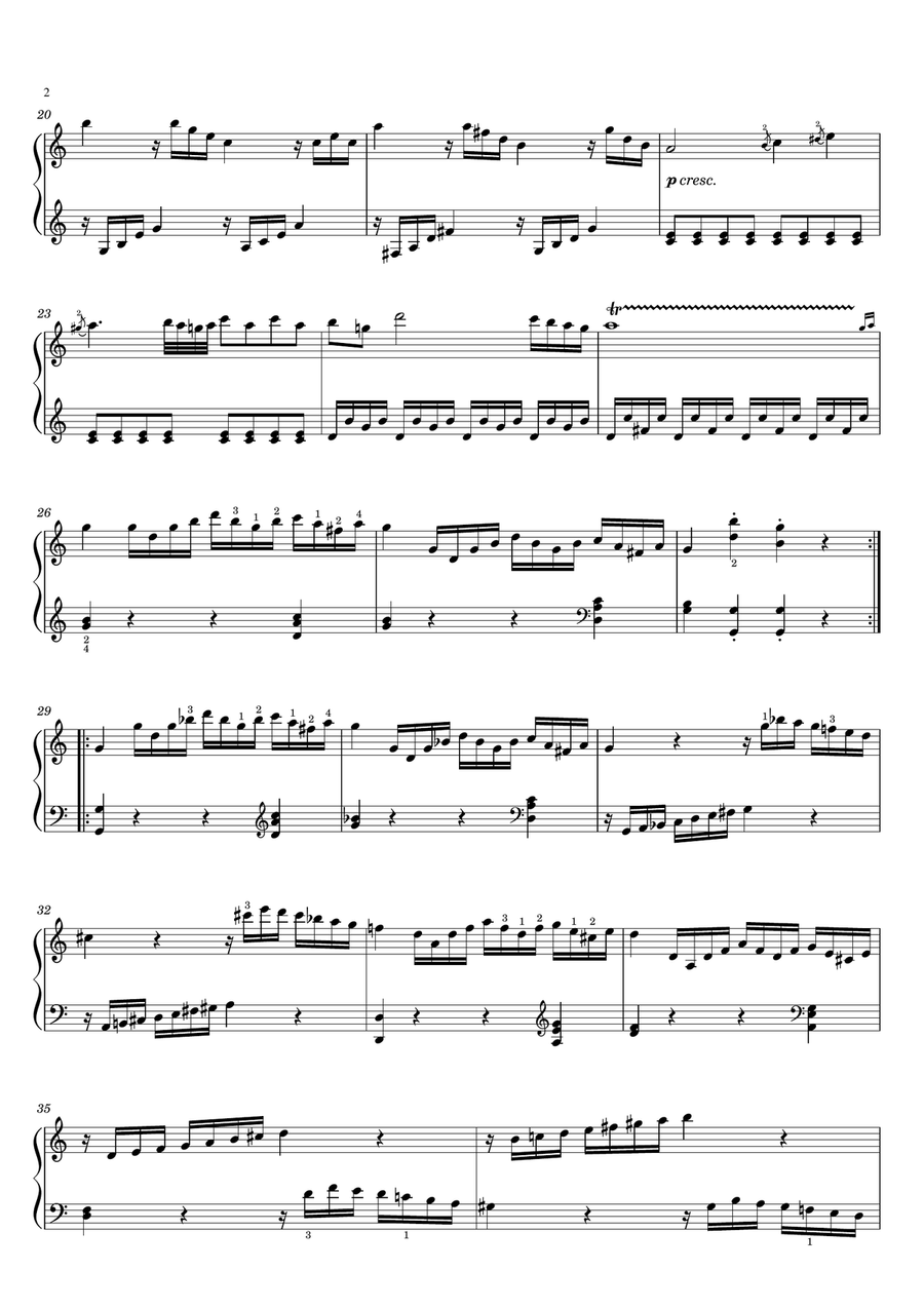 Mozart - Piano Sonata No.16 in C major, 1. Allegro (facile) Easy Piano scores gallery preview page 2