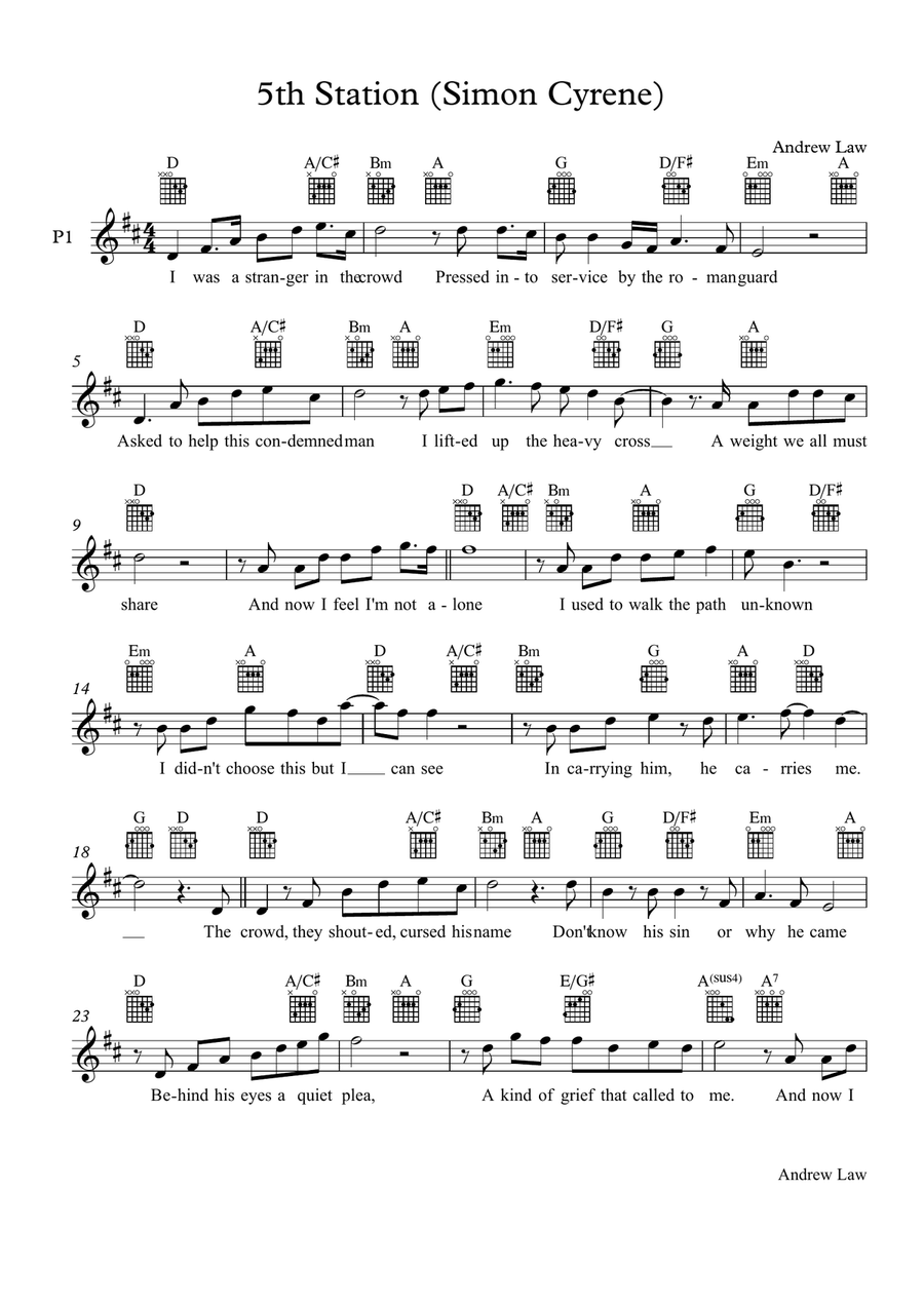 5th Station Simon Cyrene 5th Station Simon Cyrene Piano, Vocal scores gallery preview page 2
