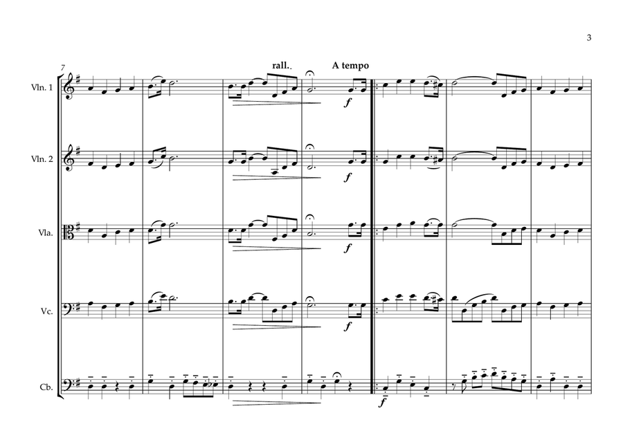 Singaporean National Anthem for String Orchestra String Orchestra scores gallery preview page 3