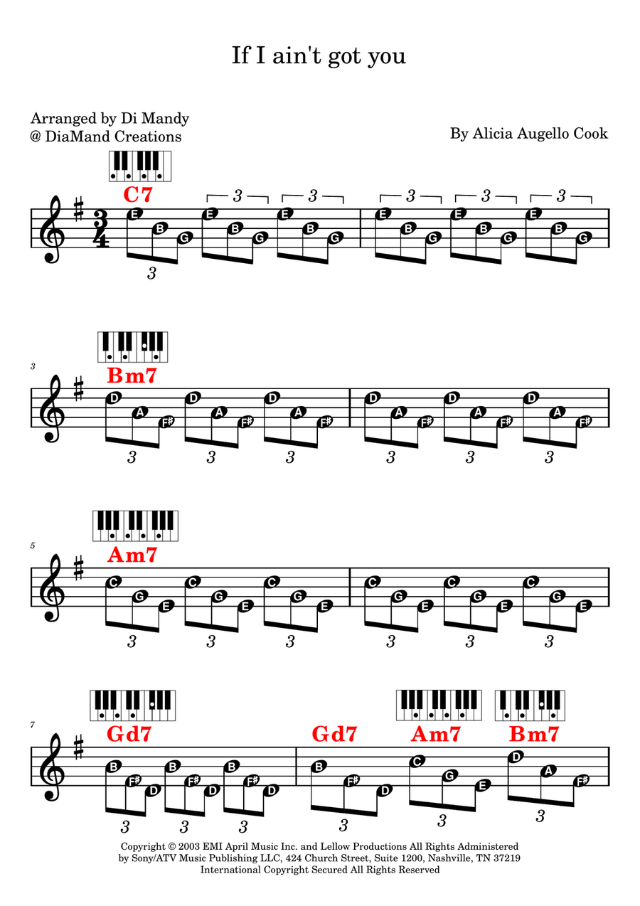 If I Ain't Got You If I Ain't Got You Piano scores gallery preview page 1