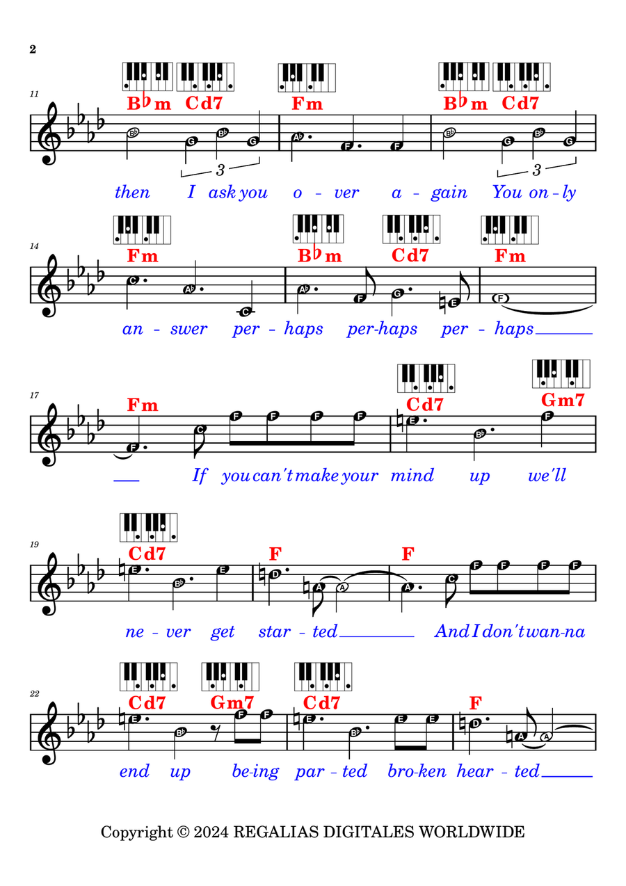 Perhaps, Perhaps, Perhaps Piano scores gallery preview page 2