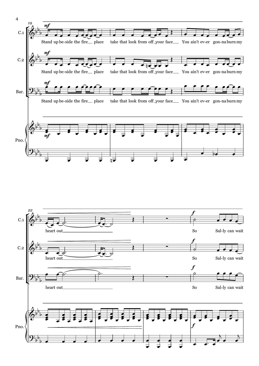 Don't Look Back In Anger 3-Part scores gallery preview page 4
