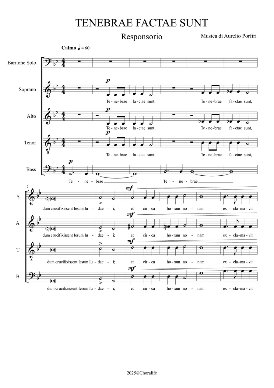 TENEBRAE FACTAE SUNT TENEBRAE FACTAE SUNT 4-Part scores gallery preview page 1