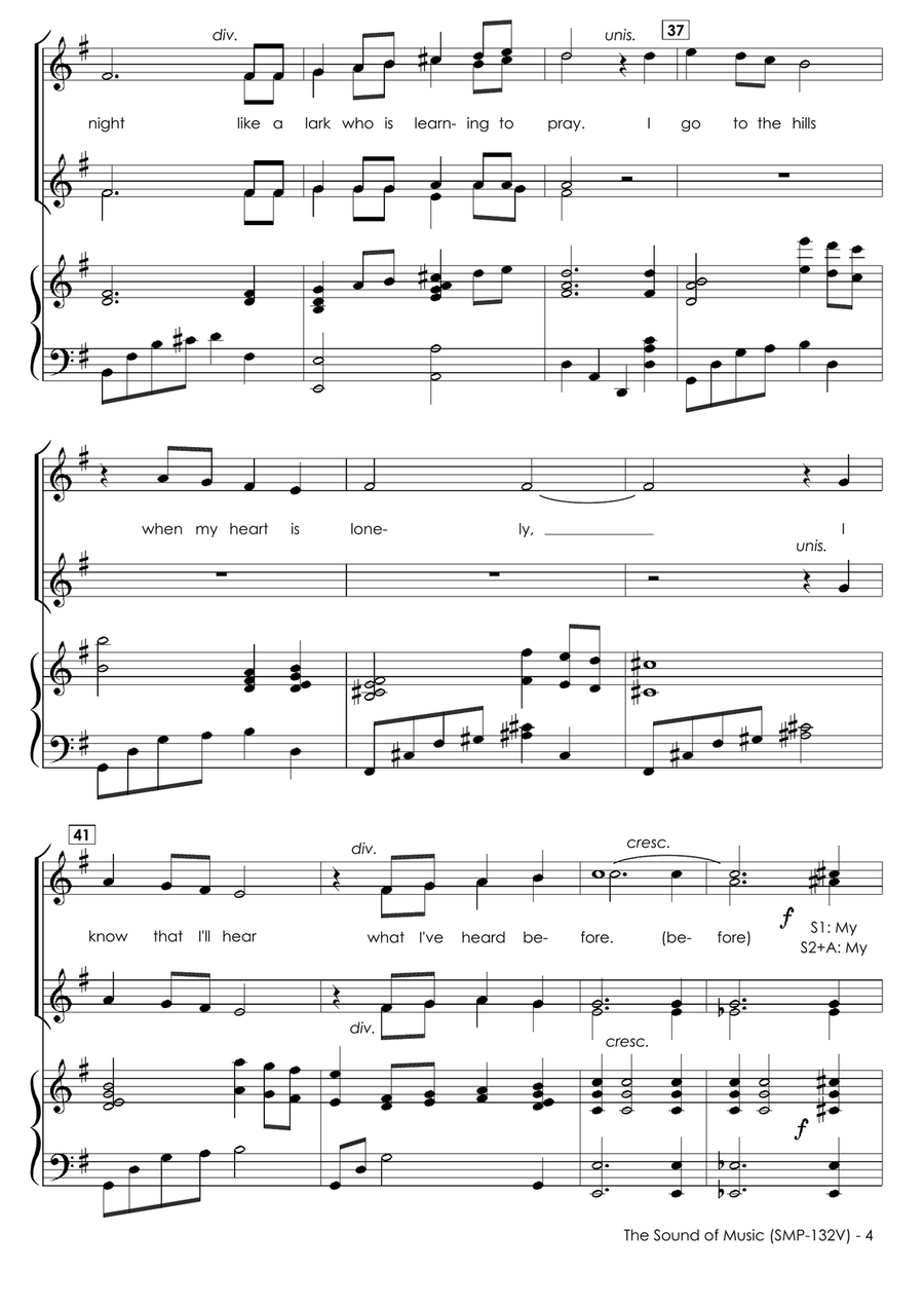 Medley: The Sound Of Music with Maria, Edelweiss, Climb Ev'ry Mountain, and Do-Re-Mi SSAA scores gallery preview page 6