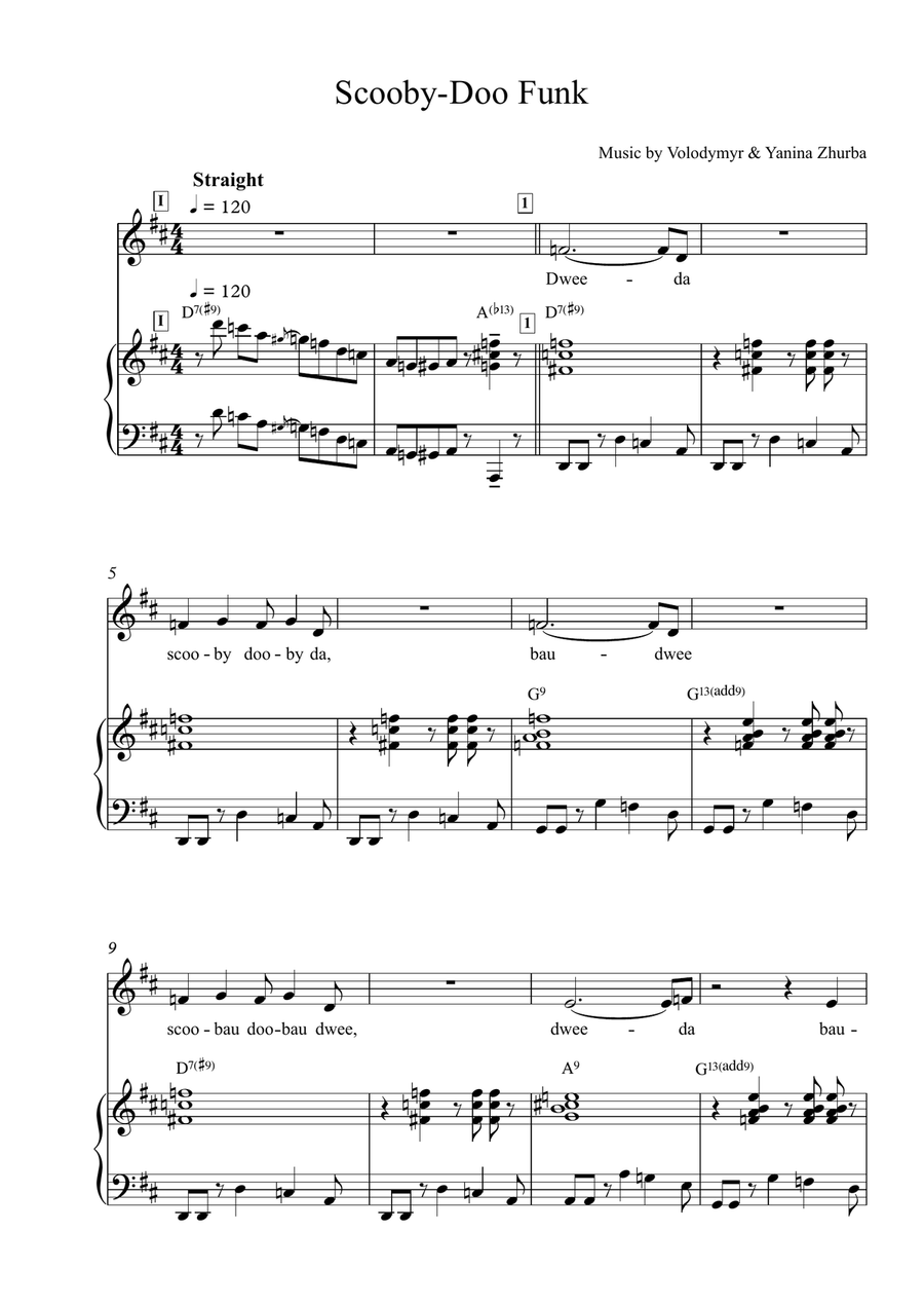 Scooby-Doo Funk Scooby-Doo Funk Piano, Vocal scores gallery preview page 1