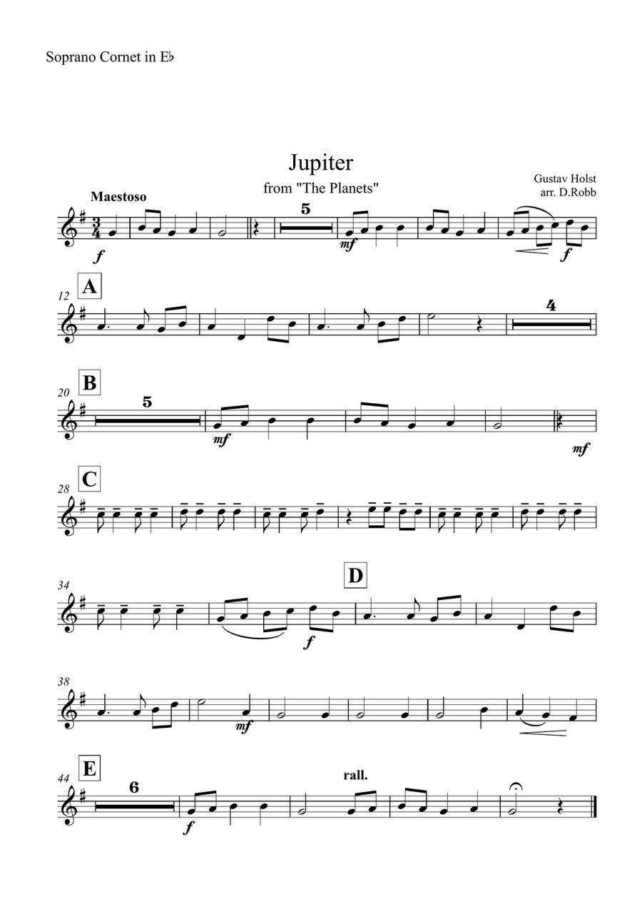 The Planets Suite - Jupiter Brass Band scores gallery preview page 4