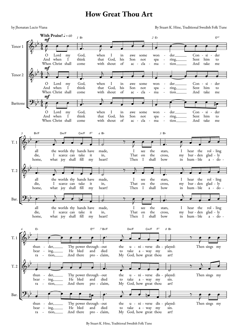 How Great Thou Art How Great Thou Art TTB scores gallery preview page 1