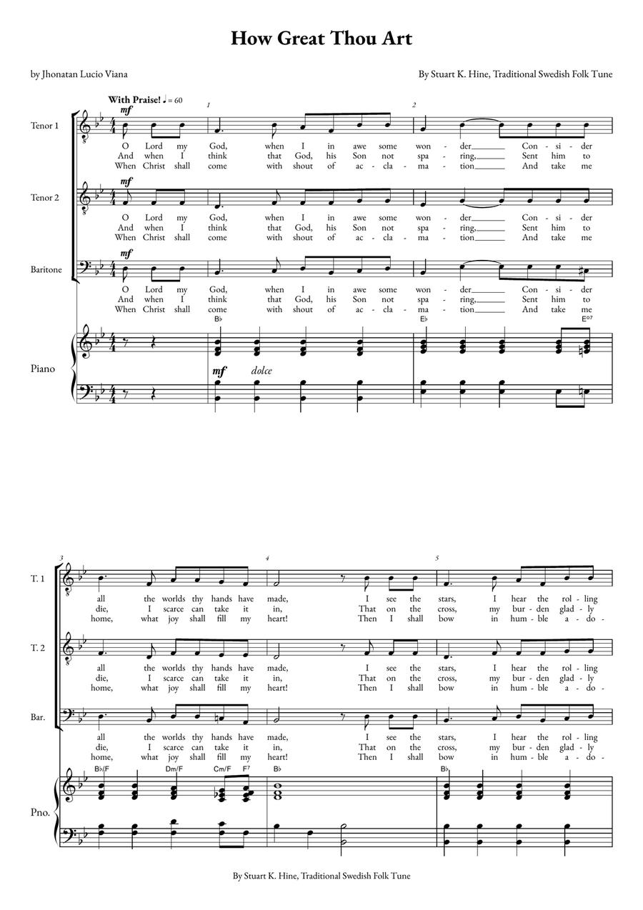 How Great Thou Art How Great Thou Art TTB scores gallery preview page 1