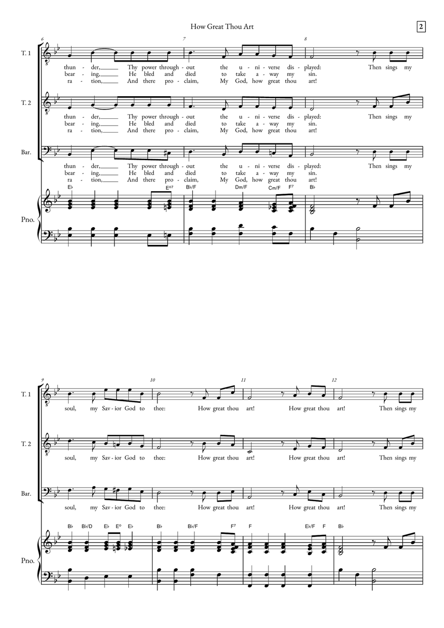 How Great Thou Art How Great Thou Art TTB scores gallery preview page 2